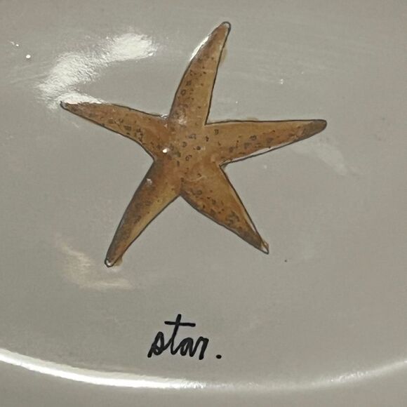 Rae Dunn STAR Starfish Ceramic Oval Dessert Appetizer Plate EUC - Picture 4 of 4